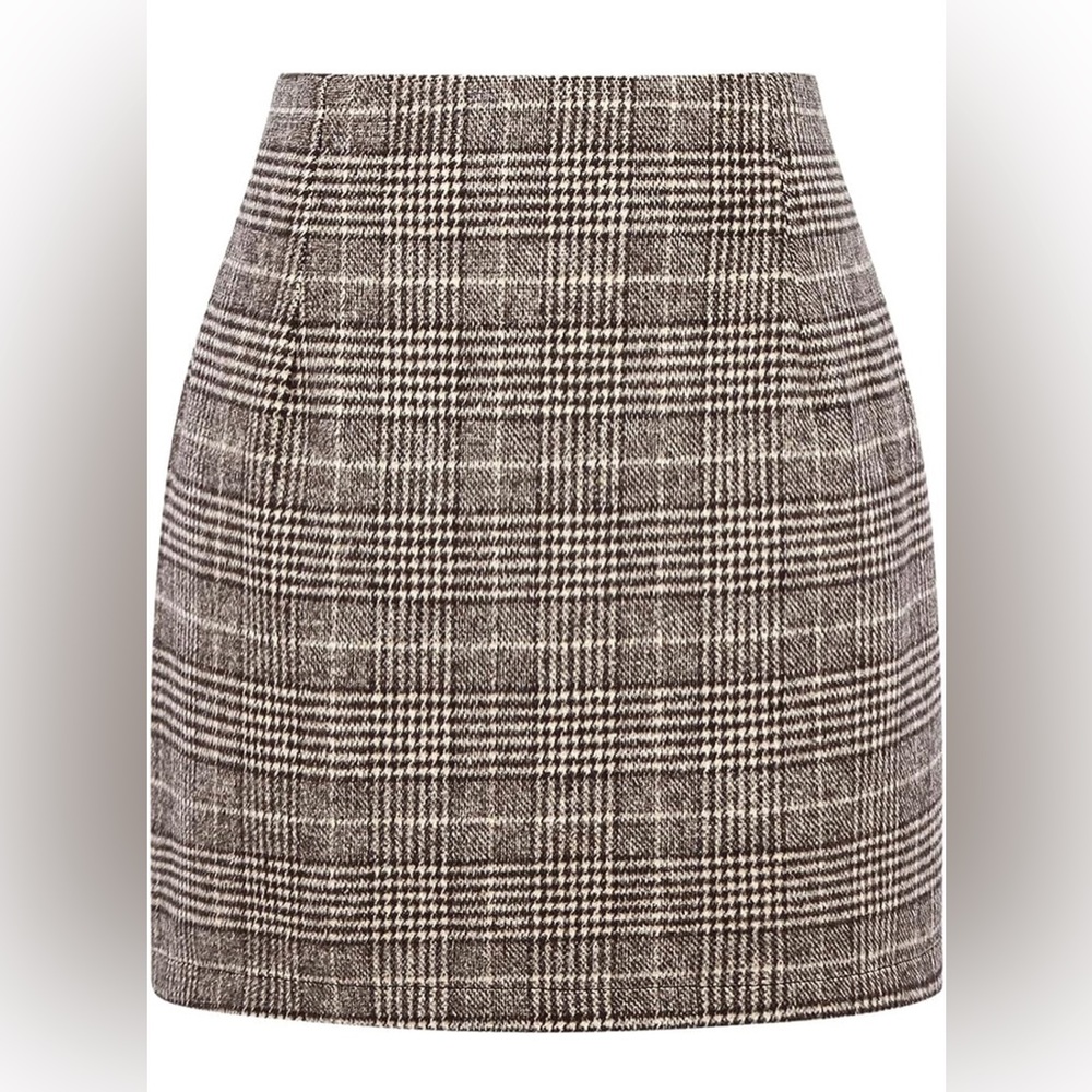 High Waist Plaid Skirt